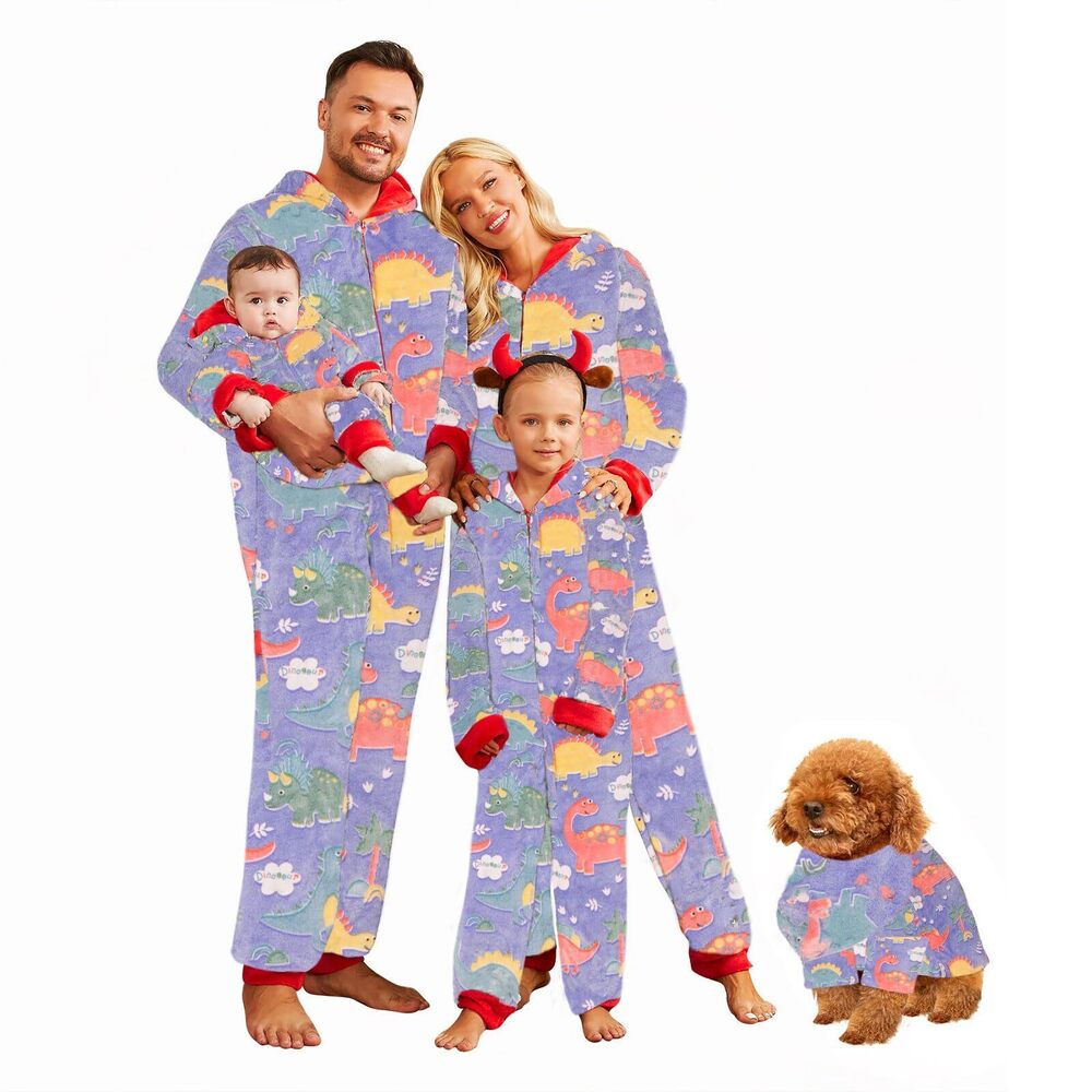 2304 Christmas Pajamas for Family Onesies Plus Size and Dog, Matching PJs
